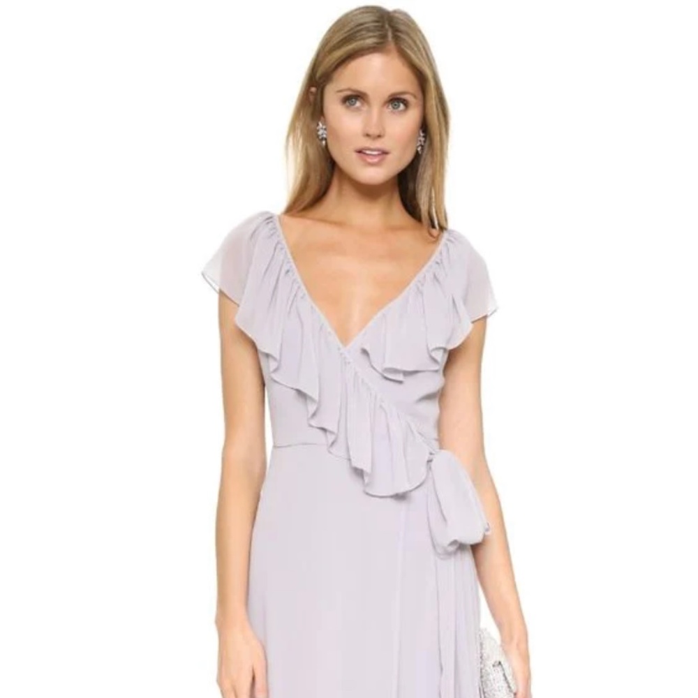 Joanna August Lolo Long Ruffle Wrap Dress Morning Dew